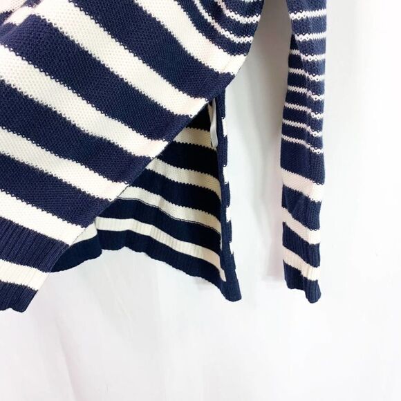 Athleta Sweater Womens Small Striped Side Slit Pullover Knit Merino Wool Blend - Picture 7 of 7